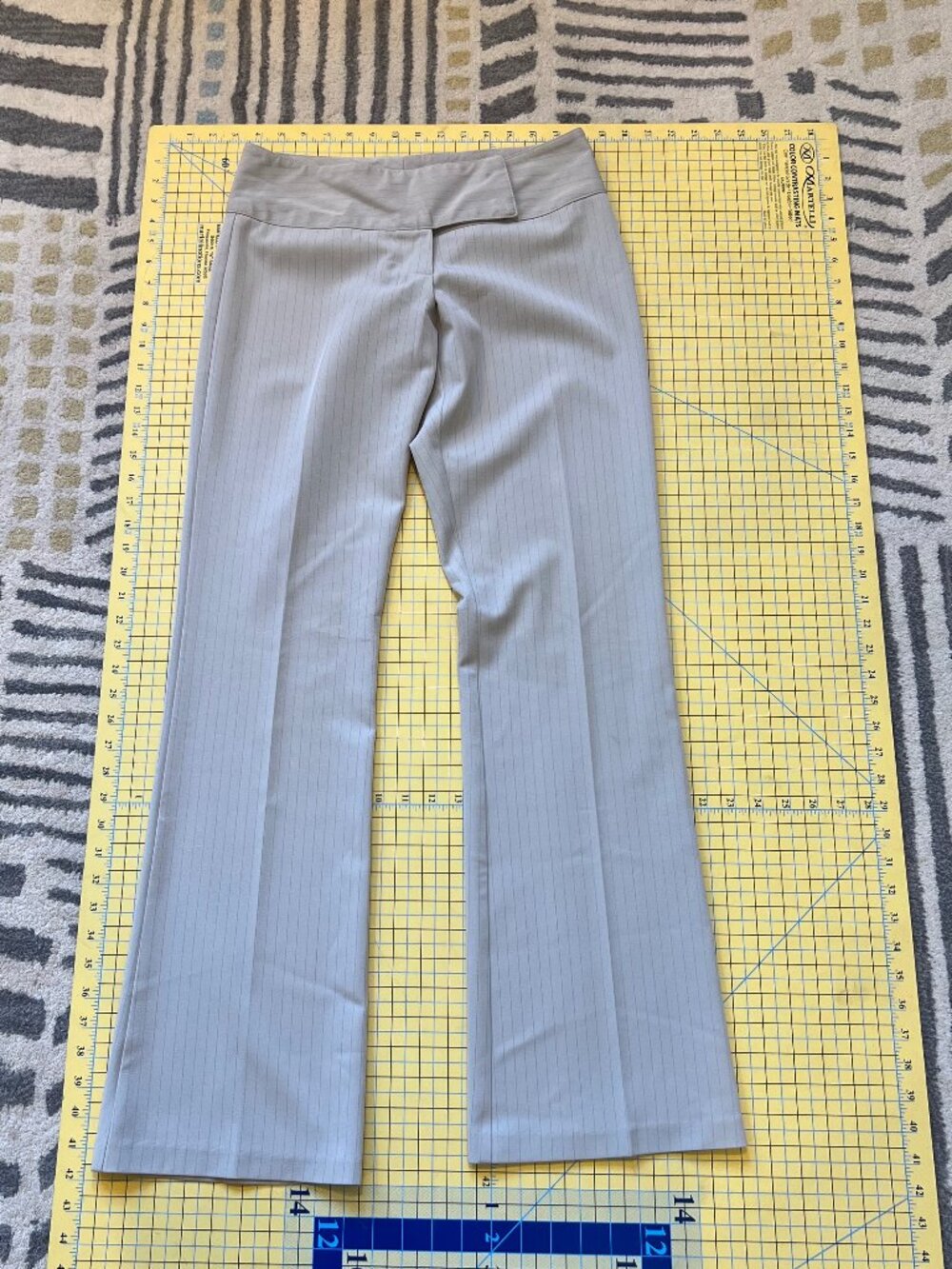 VINTAGE Taunt wide flare trousers sz 7 pinstripe